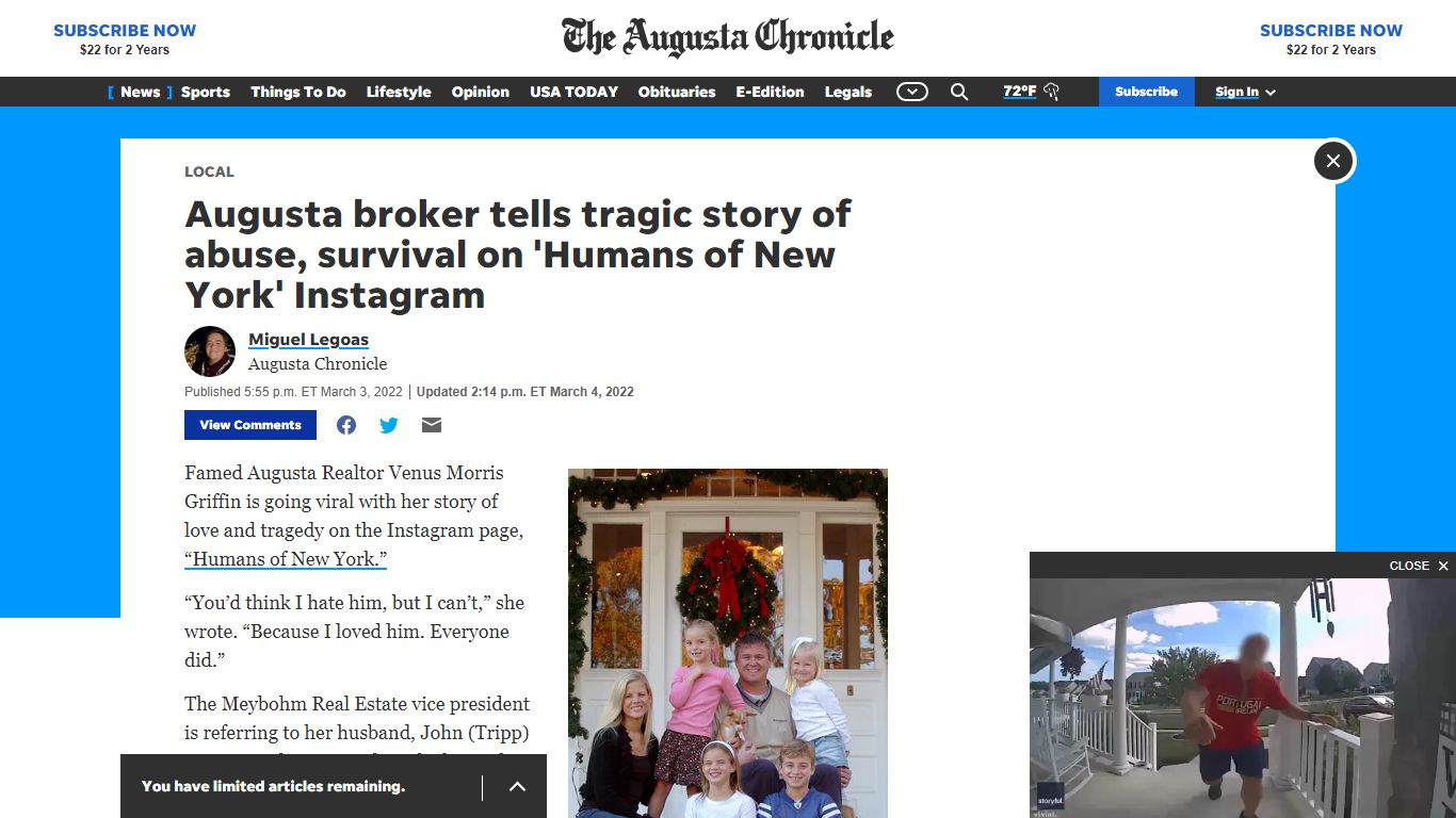 Augusta broker tells story on 'Humans of New York' Instagram page